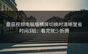 蘑菇视频电脑版横屏切换时清晰度省时间3招：看完就少折腾