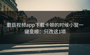 蘑菇视频app下载卡顿的时候小窗一键变顺：只改这1项