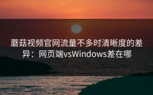 蘑菇视频官网流量不多时清晰度的差异：网页端vsWindows差在哪